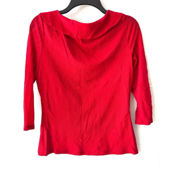 NWOT INC International Concepts Red Long Sleeve Top with Bow SZ L - Picture 2 of 7